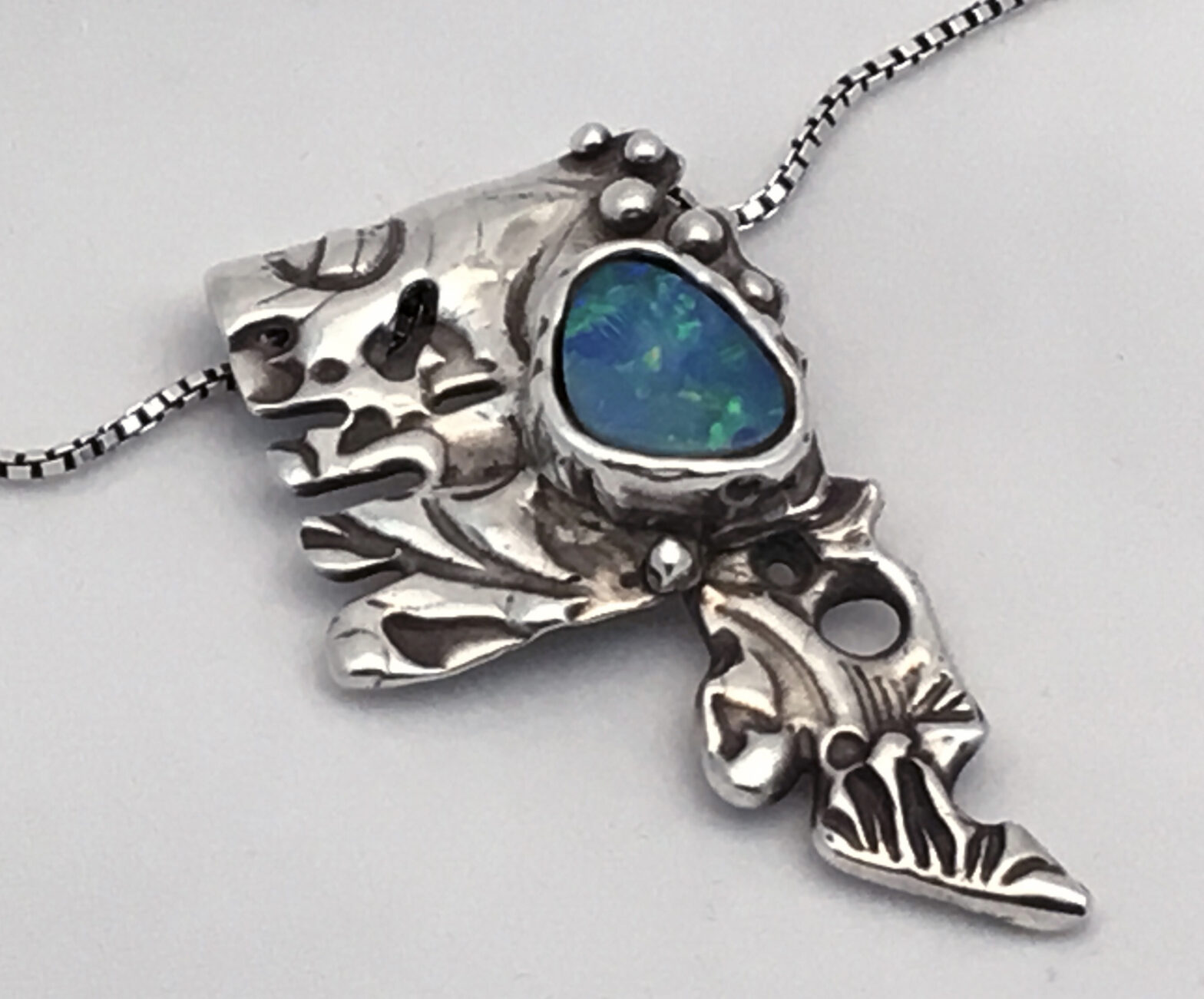 Silver and Opal Pendant