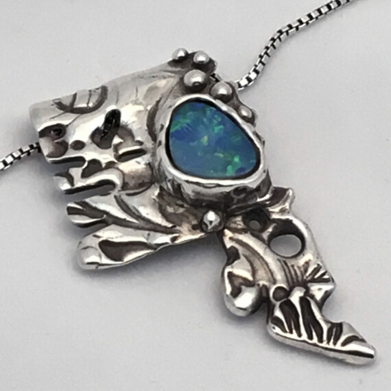Silver and Opal Pendant