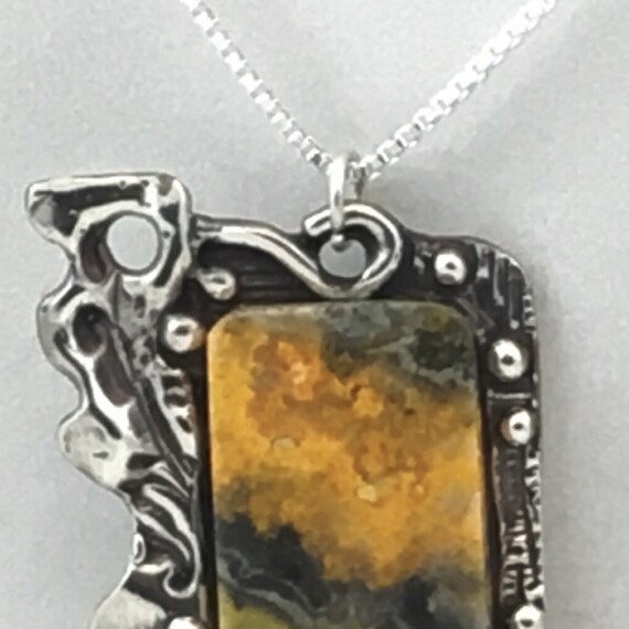 Silver and Bumblebee Jasper Pendant